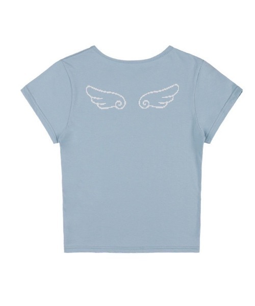 ★FANCYCLUB★ANGEL MARK CROP TEE (SKY BLUE)★正規品/直送料込 FANCY CLUB tシャツ 「FANCY CLUB」ANGEL MARK CROP TEE