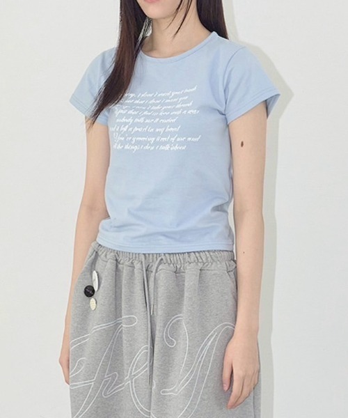 ☆NASTY FANCY CLUB☆ Angel Mark Crop Tee WHITE F25QB104 ANGEL MARK CROP TEE (WHITE) F25QB104 - FANCY CLUB | 60