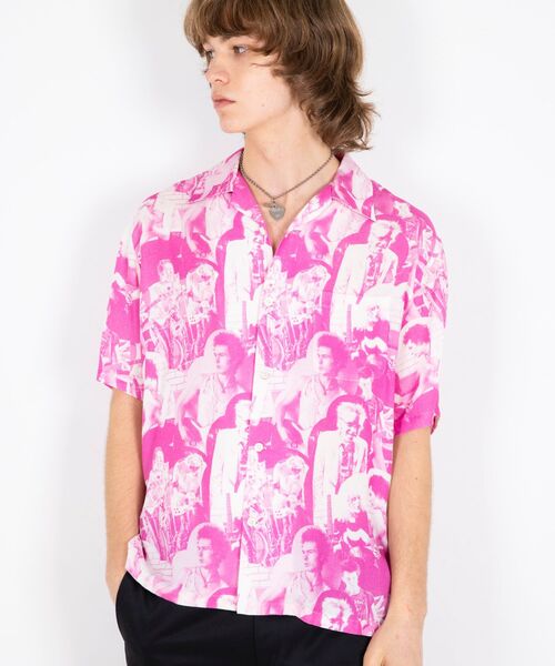 80s THRESHER & GLENNY バンドカラーシャツ VINTAGE ボーリングシャツ SOLID/オープンカラーシャツ