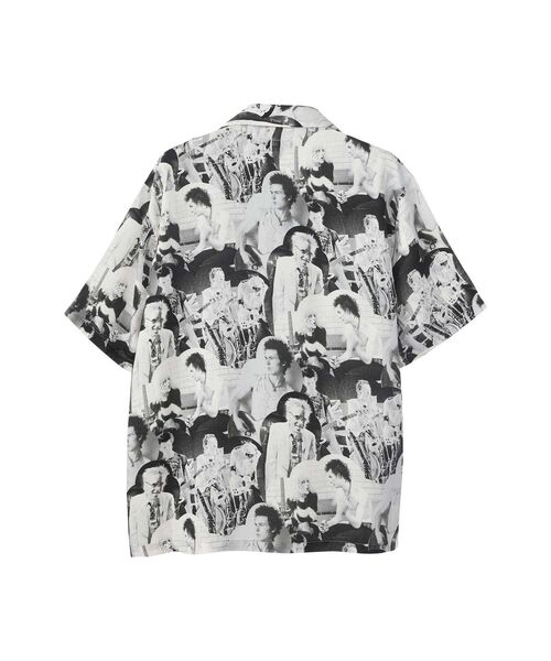 HYSTERIC GLAMOUR◆オープンカラーシャツ/FREE/--/BLK/総柄/1141AH01 HYSTERIC GLAMOUR シャツ DENNIS MORRIS/BOLLOKS ANARCHY MIX柄