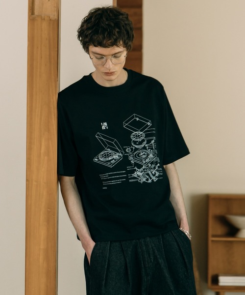 LURAKU tシャツ 「LURAKU」Record graphic T-shirt / レコード