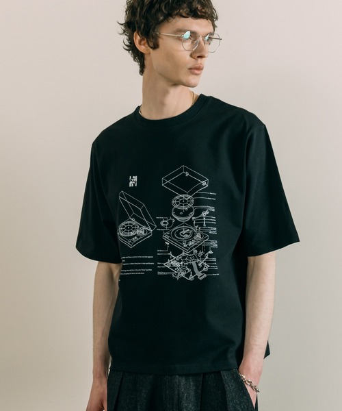 LURAKU tシャツ 「LURAKU」Record graphic T-shirt / レコード