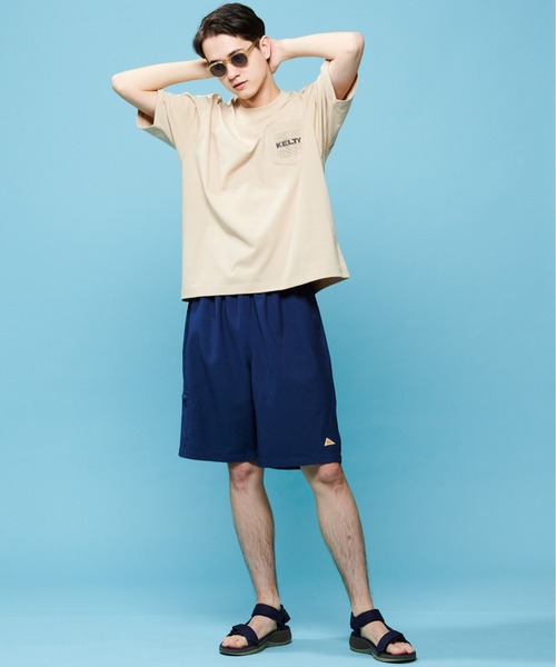 「KELTY」 半袖Tシャツ M ベージュ メンズ