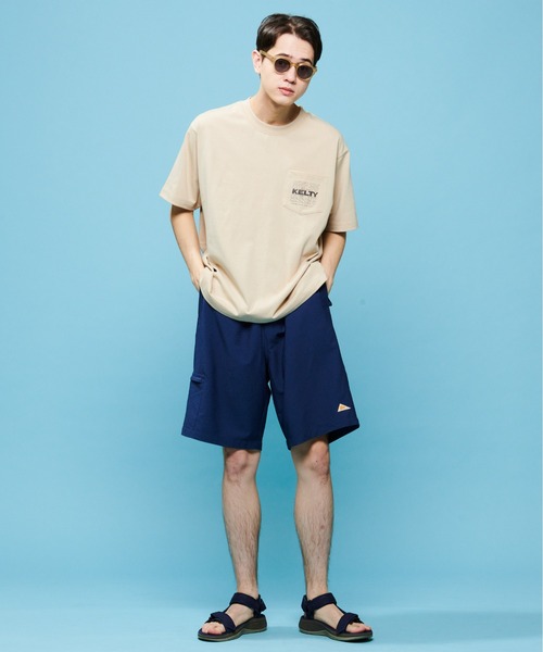 「KELTY」 半袖Tシャツ M ベージュ メンズ