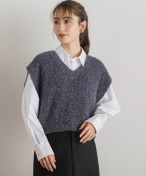 「Droite lautreamont」 Vネックニット M ベージュ レディース_画像4