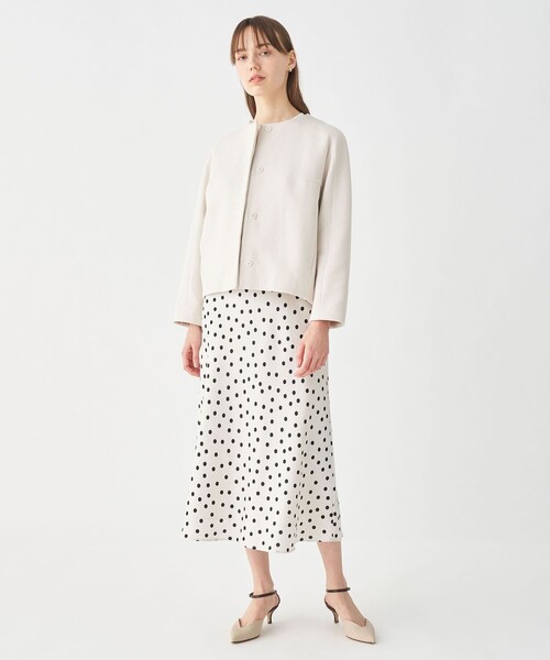 BALLSEY ボールジィ レザージャケット ノーカラー ベージュ 36 BALLSEY ボールジィ レザージャケット ノーカラー ベージュ 36