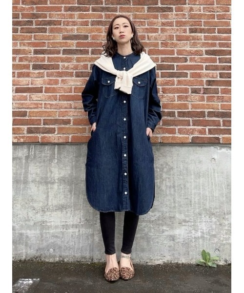 Lee 「Lee」 長袖ワンピース M ブルー レディース : ZOZOTOWN