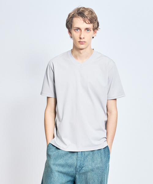 アバハウス（ABAHOUSE）/【接触冷感/WEB限定】フリーザー VネックTシャツ /アイスピケ ストレッチ ABAHOUSE（アバハウス） tシャツ 「接触冷感/WEB限定」フリーザー V