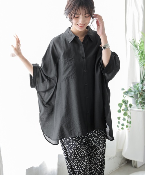 ブラウス シャツ オーバーサイズシアーシャツ レディース ブラウス シャツ オーバーサイズシアーシャツ レディース