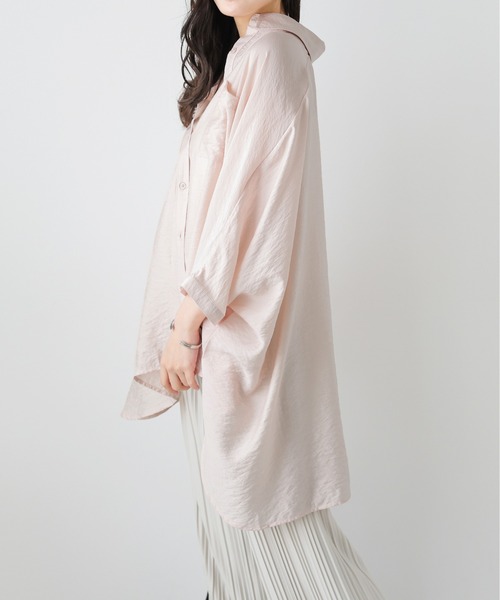 ブラウス シャツ 夏 オーバーサイズシアーシャツ レディース