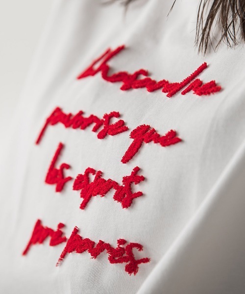 MAYSON GREY / メイソングレイ ブラシ刺繍ロゴTシャツ≪手洗い可能≫ スパンコールハート刺繍Tシャツ≪洗濯機で洗える≫ | MAYSON