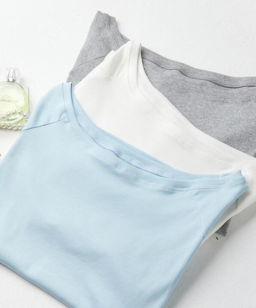 ReRe tシャツ 半袖 5分袖オフショルカットソー レディース : ZOZOTOWN