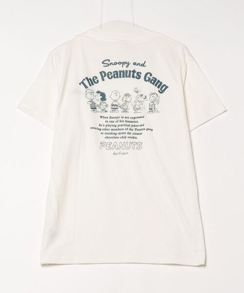 「PEANUTS」 刺繍半袖Tシャツ L ホワイト メンズ