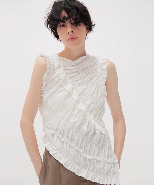DRESSLAVE（ドレスレイブ） tシャツ cotton shirring asymmetry 