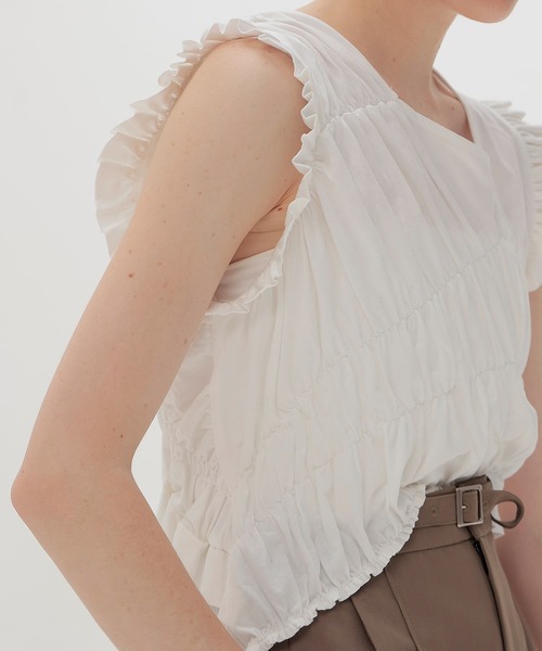 DRESSLAVE（ドレスレイブ） tシャツ cotton shirring asymmetry 