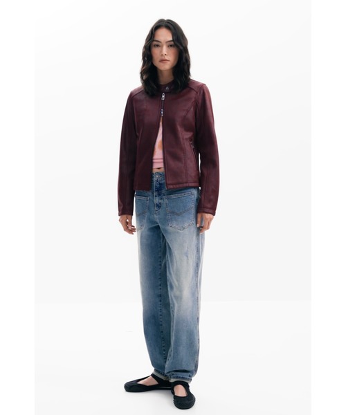 Desigual レザージャケット Desigual レザージャケット ライダース コンビネーションレザー