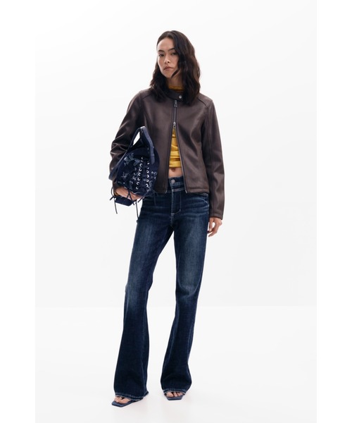 Desigual レザージャケット ライダース コンビネーションレザー