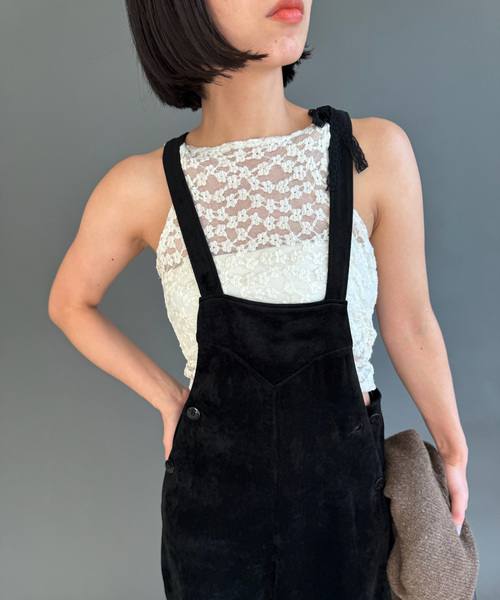 タグ付試着無　YUHAN WANG ユハンワンbow tie lace top EDIT. FOR LULU（エディットフォールル） tシャツ 「YUHAN WANG/ユハン