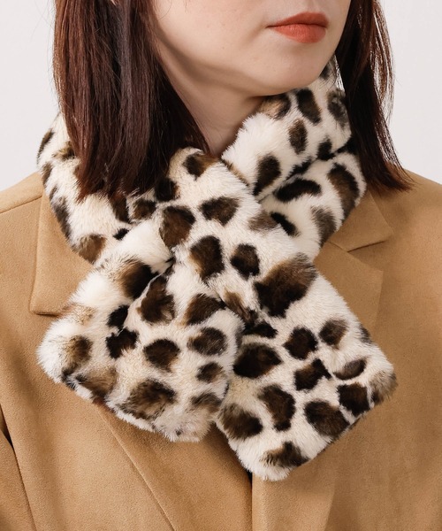 マフラー ストール レオパード柄ティペット レディース : ZOZOTOWN