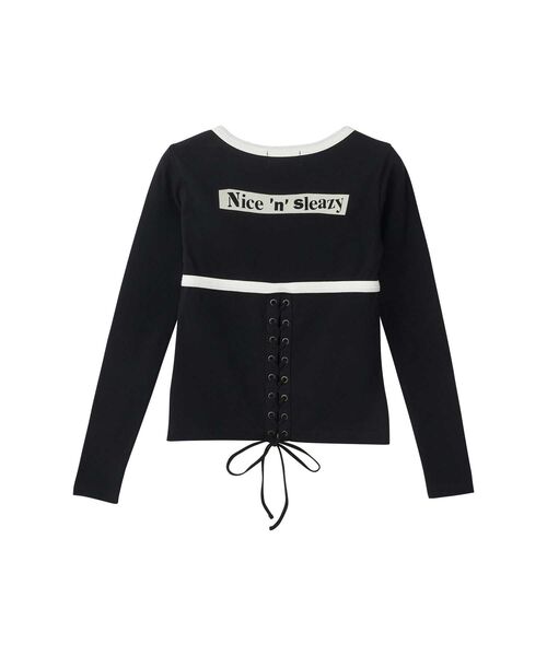 ヒステリックグラマー　ちびTシャツ　レース HYSTERIC GLAMOUR tシャツ BUNNY GIRLレースアップ チビTシャツ