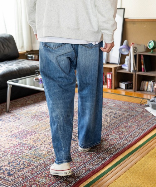 niko and…（ニコアンド） ダメージ加工デニムパンツ MEDIUM ブルー