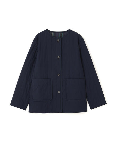 【新品】humanwoman ネイビー ノーカラージャケット M human woman（ヒューマンウーマン） ジャケット ノーカラージャケット