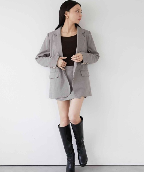 （未使用タグ付) Lequal テーラードジャケット ボンディング アンコン XS～3L】4ボタンダブルジャケット【ストレッチ／ウォッシャブル