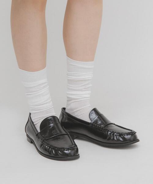 KBF（ケービーエフ） シューズ ギャザーデザインローファー レディース