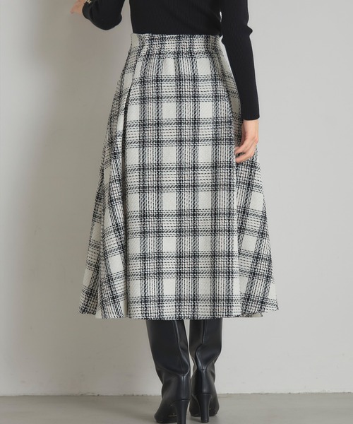 &. NOSTALGIA（ノスタルジア） スカート ツイードチェックフレア