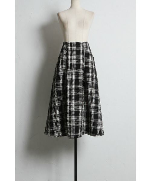 &. NOSTALGIA（ノスタルジア） スカート ツイードチェックフレア