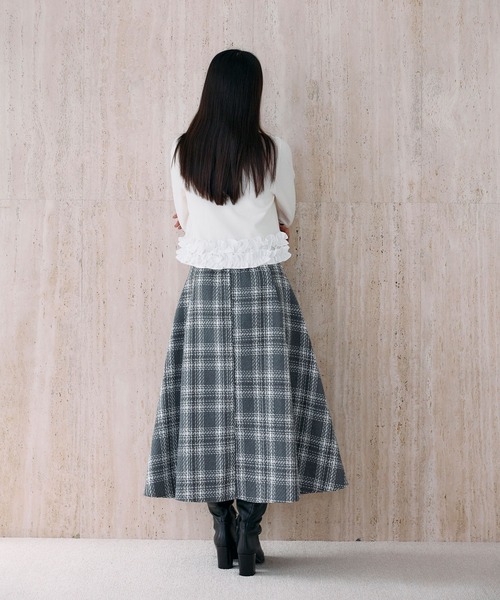 &. NOSTALGIA（ノスタルジア） スカート ツイードチェックフレア