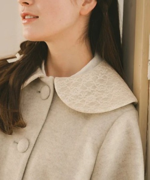 amr. コート アウター レースバルーンスリーブくるみジャケット