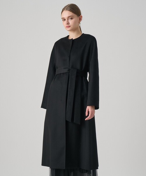 ANAYI カシミヤロングコート ANAYI（アナイ） トレンチコート コート カシミヤベルト付きクルー