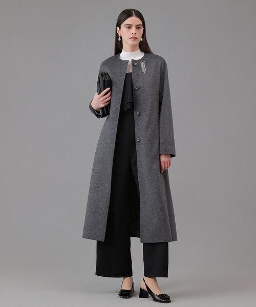 ANAYI（アナイ） トレンチコート コート カシミヤベルト付きクルー