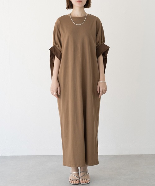 「LAVEANGE」 半袖ワンピース 5L ネイビー レディース_画像4