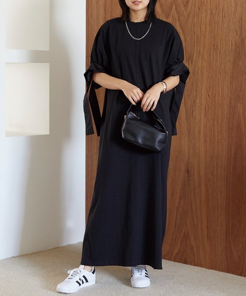 「LAVEANGE」 半袖ワンピース 5L ネイビー レディース_画像9