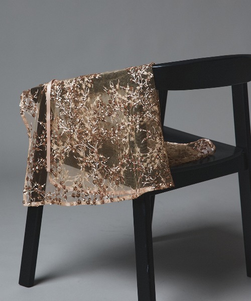 W：Huku スカート フラワー スパンコール ラップ スカート / Flower