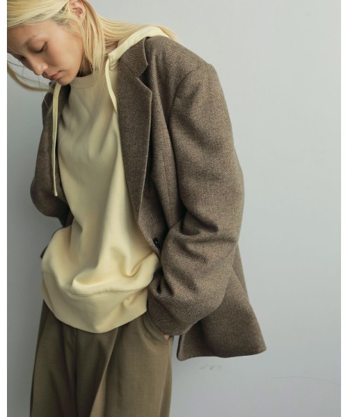 anuke コート アウター Herringbone Wool Jacket レディース