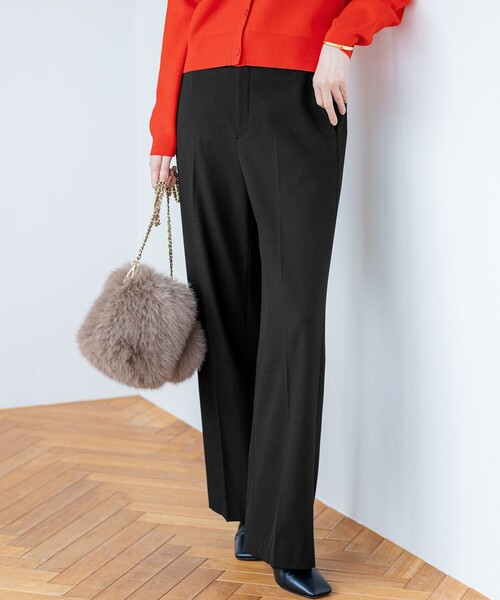 パンツ 「滝沢眞規子さん着用/洗える」ウォームストレッチ ワイド