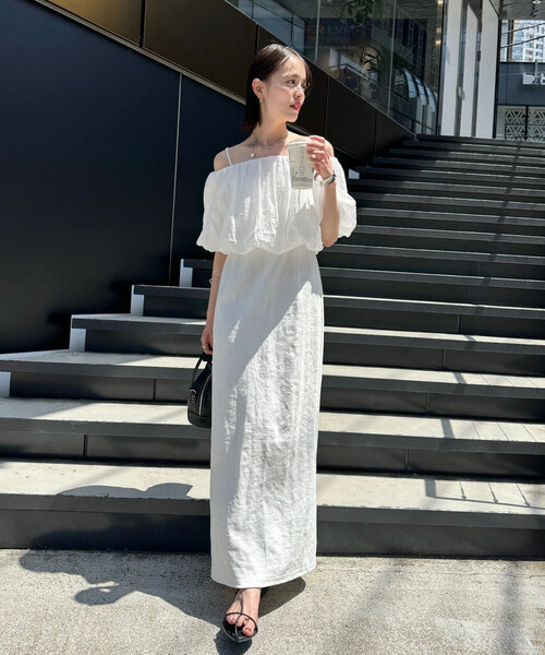 「mystic」 コンビワンピース 1 オフホワイト レディース_画像2