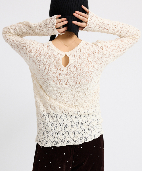 IENA（イエナ） tシャツ 「追加2」Flowerストレッチレースプルオーバー