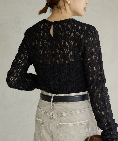 IENA（イエナ） tシャツ 「追加2」Flowerストレッチレースプルオーバー