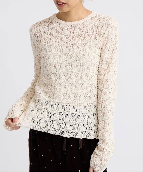 IENA（イエナ） tシャツ 「追加2」Flowerストレッチレースプルオーバー