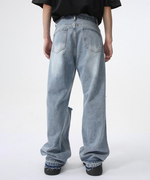 「WESTBOY」 デニムパンツ L ライトブルー メンズ_画像4