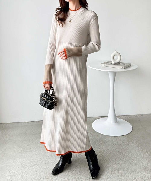 「GeeRA」 「swing by」ニットワンピース MEDIUM ブラック レディース_画像9