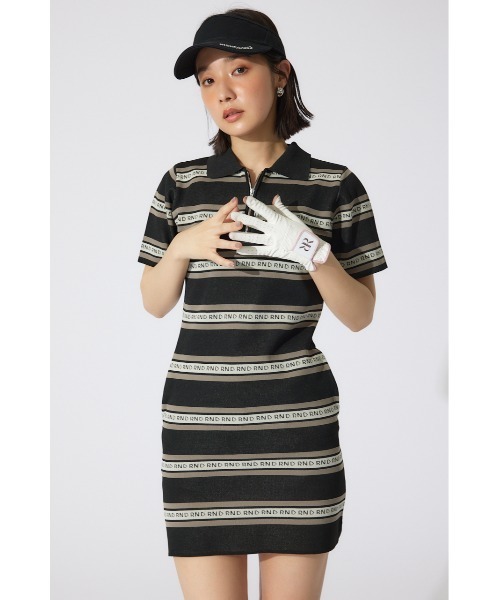 「RIENDA GOLF」 半袖ワンピース MEDIUM ベージュ レディースの画像