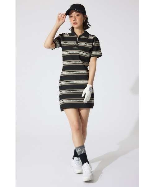 「RIENDA GOLF」 半袖ワンピース MEDIUM ベージュ レディースの画像