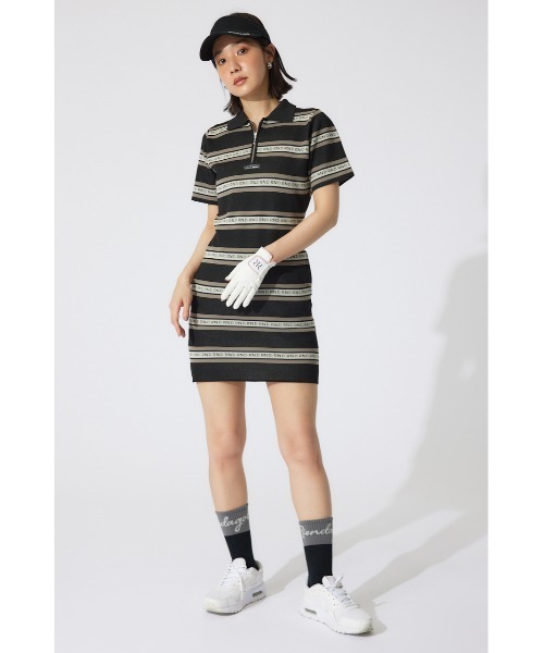 「RIENDA GOLF」 半袖ワンピース MEDIUM ベージュ レディースの画像