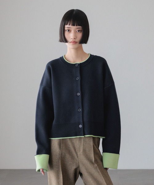 LOWRYS FARM（ローリーズファーム） カーディガン バイカラークルー