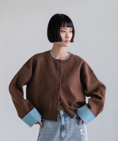 LOWRYS FARM（ローリーズファーム） カーディガン バイカラークルー